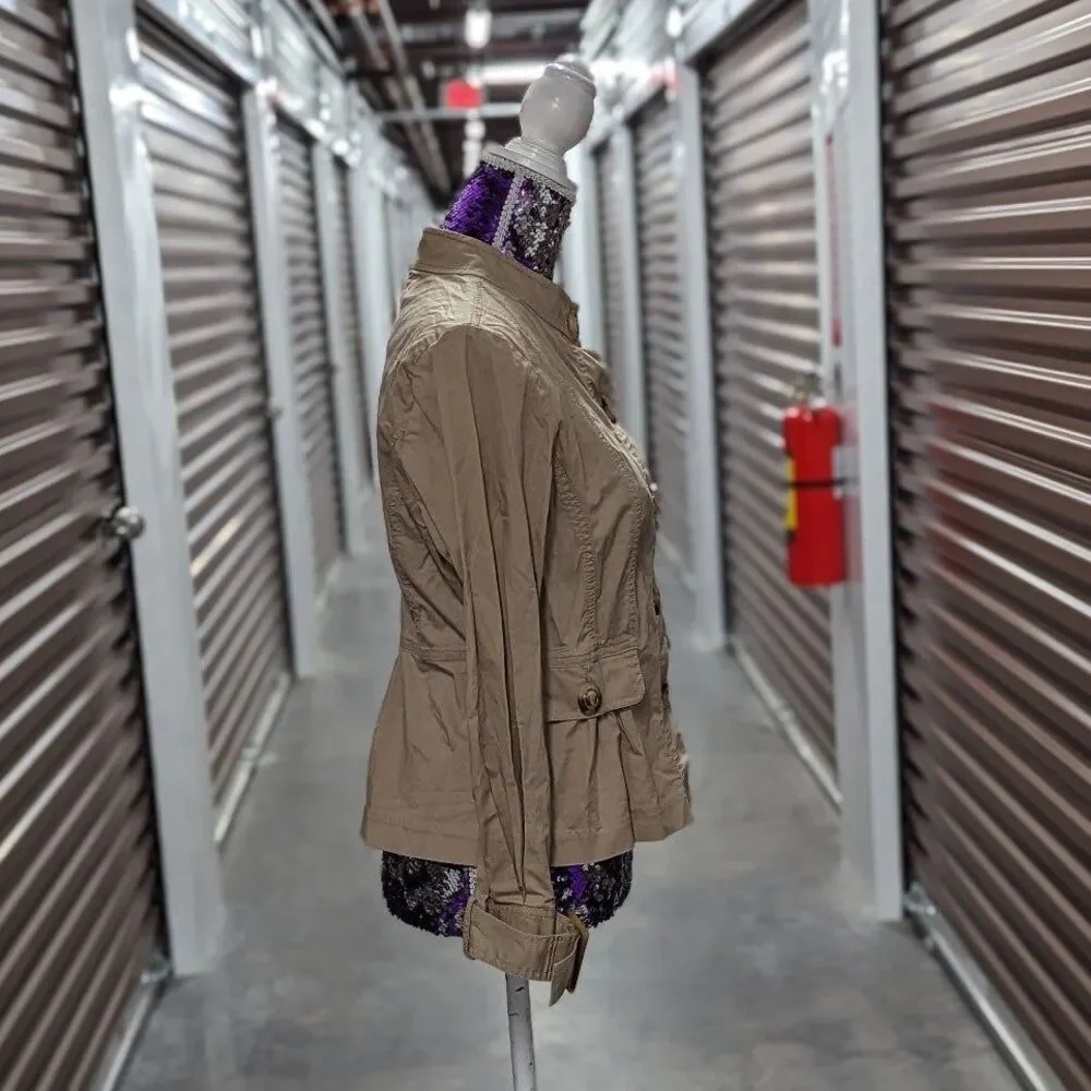 Minimalist Military Chic Tailored‎ Luxe Michael Kors Beige Jacket 8P